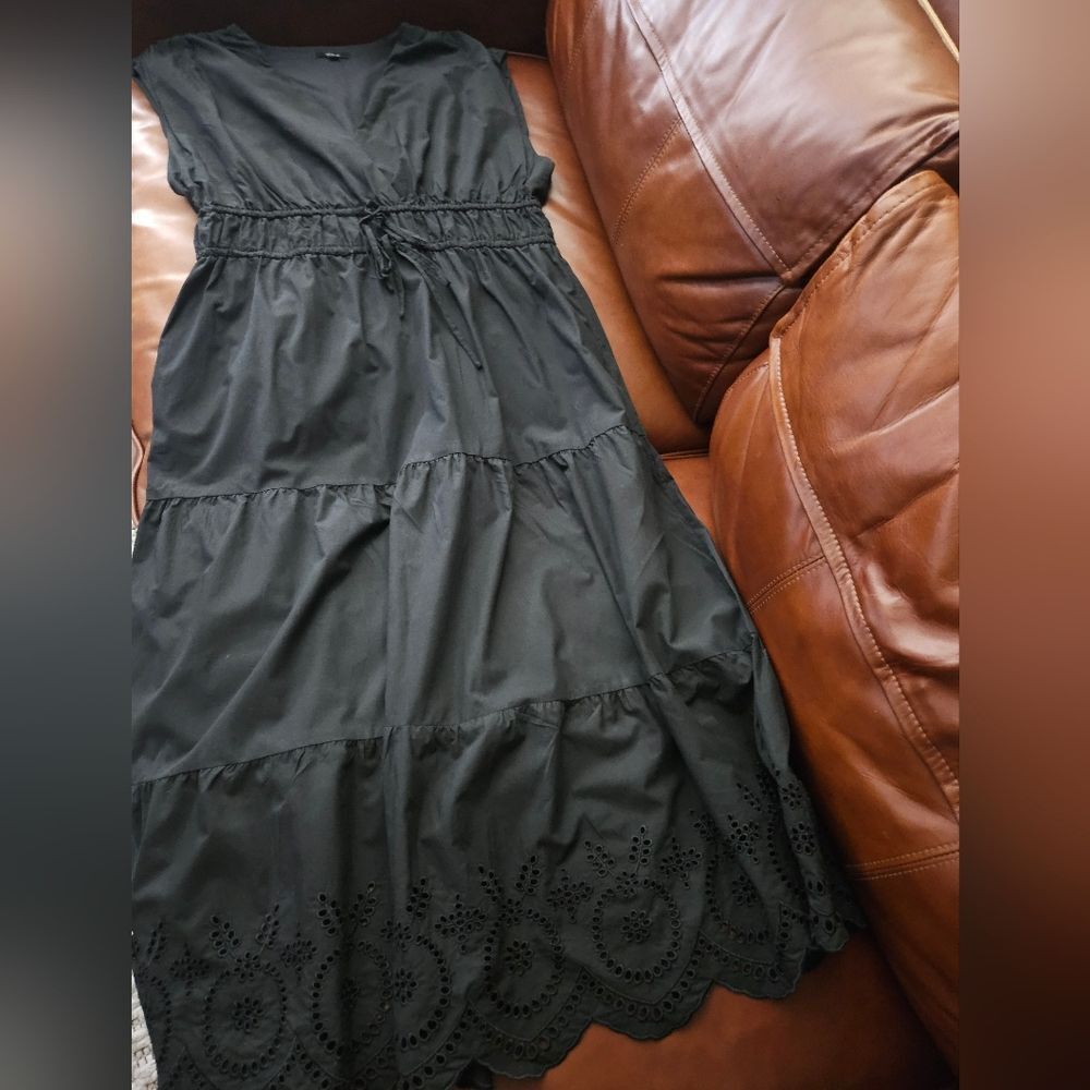 Rails Lucia Dress Black Eyelet Dress sz Large 268$ - Picture 5 of 10
